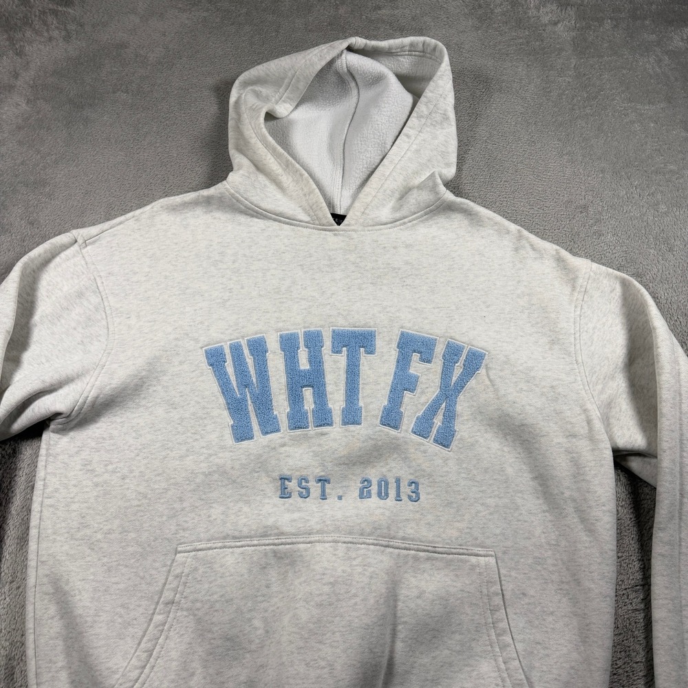 White Fox Hoodie Women XS/S Heather Grey WHTFX EST. 2013 Graphic Pullover